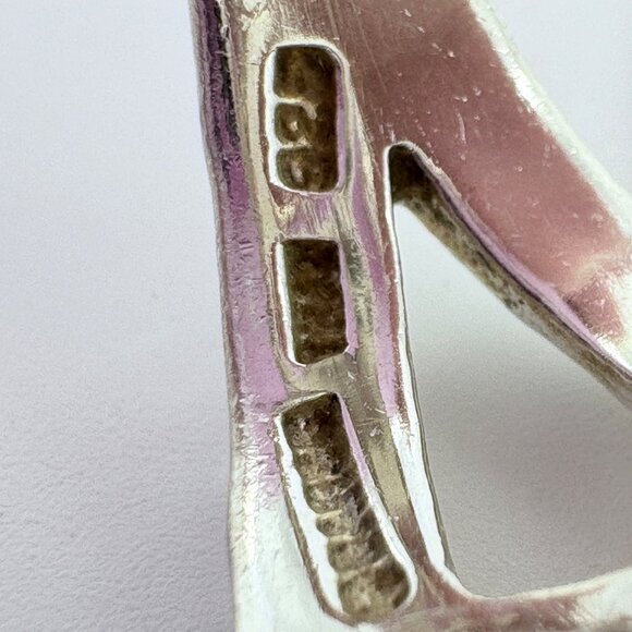 Sterling Silver 925 Pietersite Bezel Set Split Shoulder Tapered Band Ring Size 8 - Picture 7 of 11